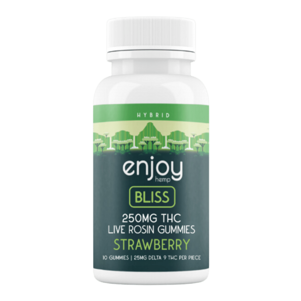 Delta 9 THC Live Rosin Mega Dose Gummies for Bliss (250mg) Hybrid-Infused Strawberry