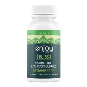 Delta 9 THC Live Rosin Mega Dose Gummies for Bliss (250mg) Hybrid-Infused Strawberry