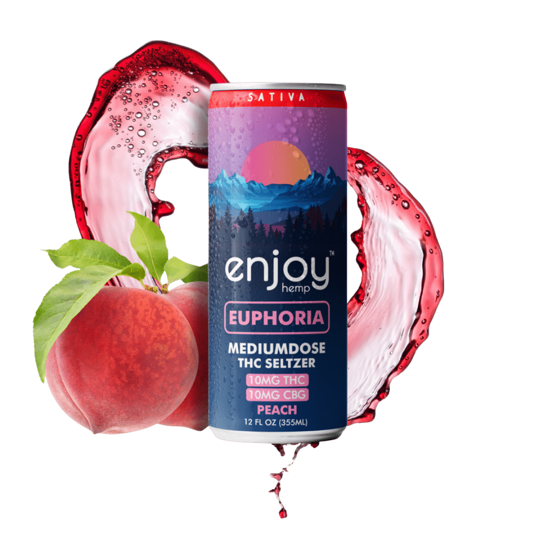 10mg THC + 10mg CBG Mediumdose Peach Seltzer for Euphoria (Sativa)