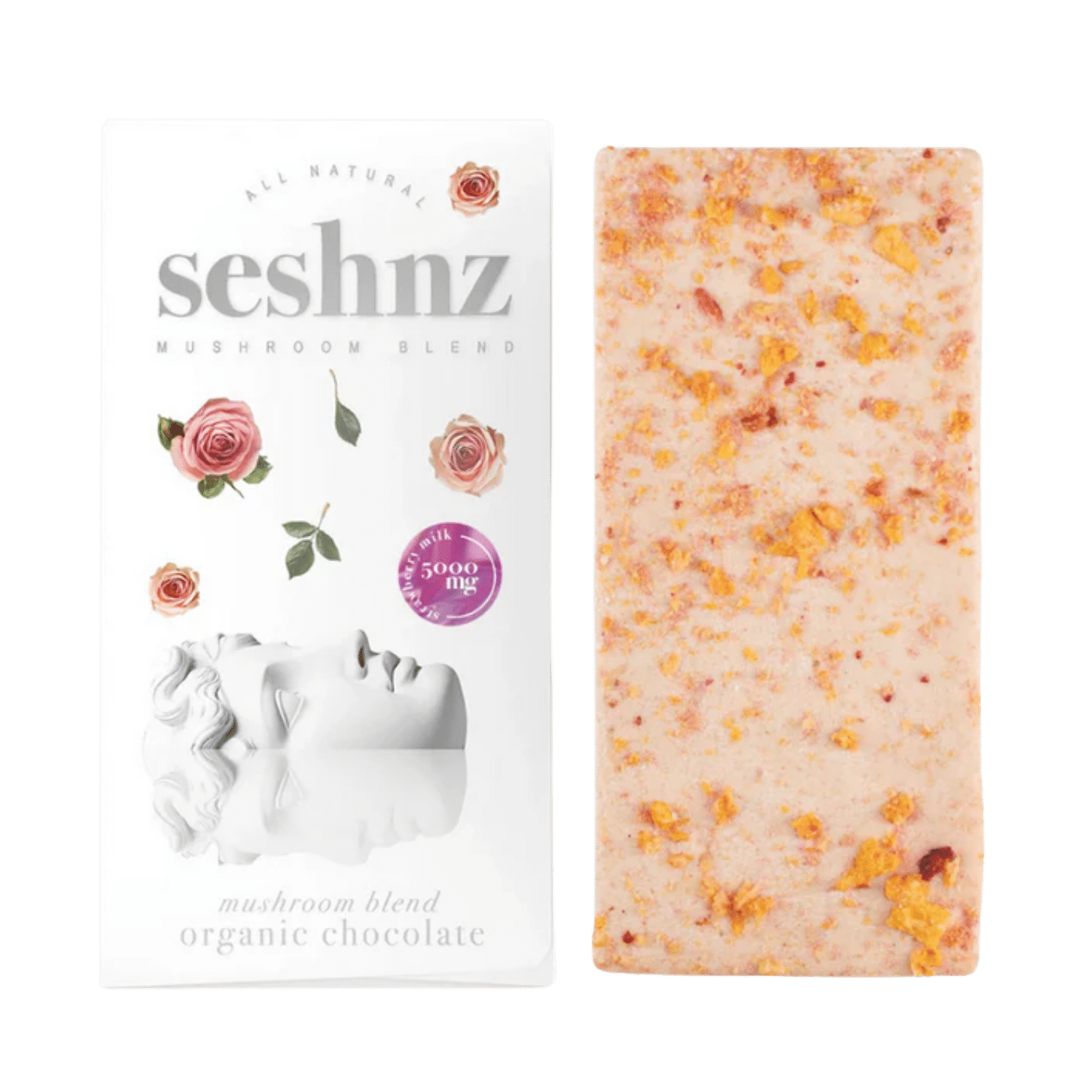 Seshnz Strawberry Milk Mushroom Blend Chocolate Bar (1CT)
