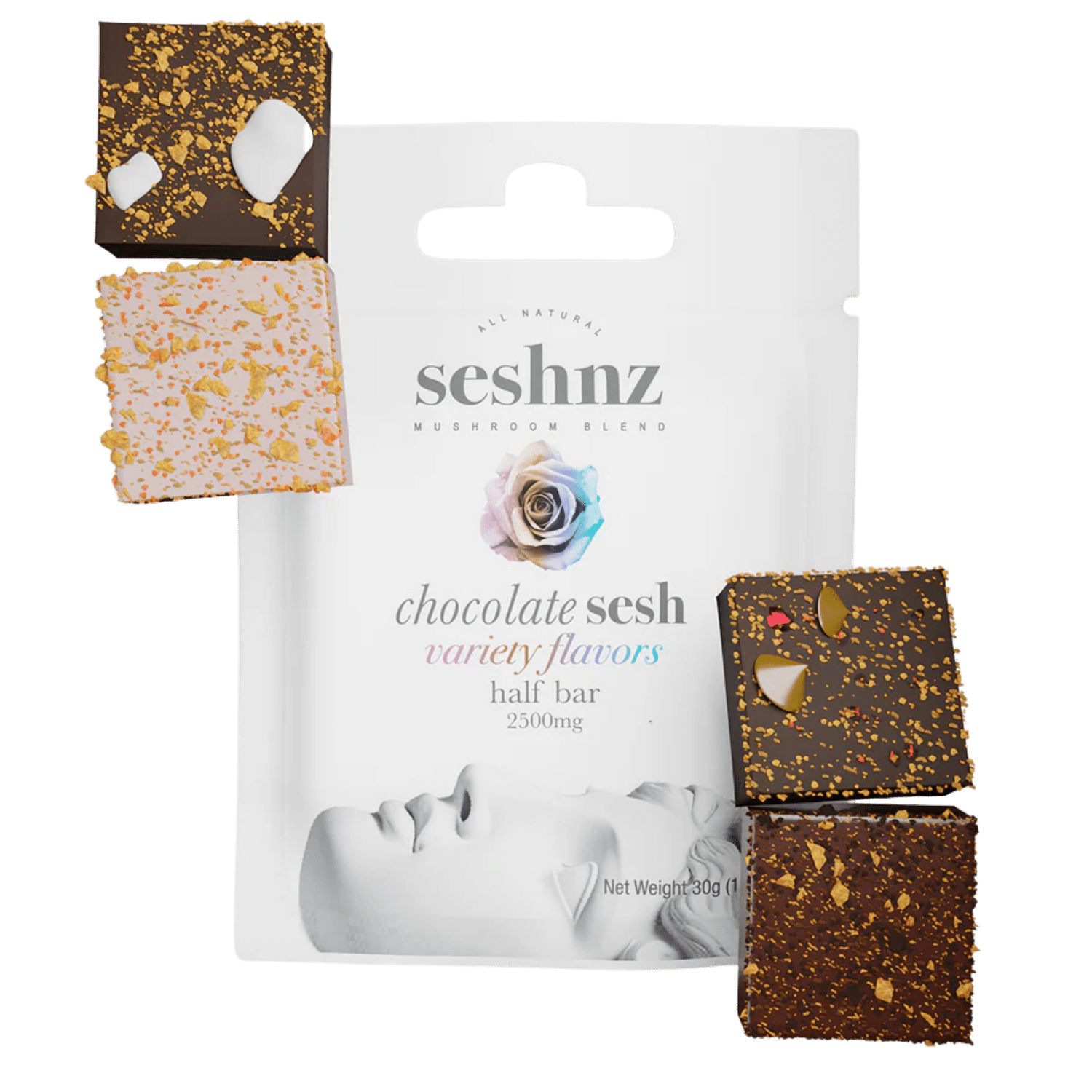 Seshnz Variety Pack Mushroom Blend Chocolate Bar (1CT) HALF BAR
